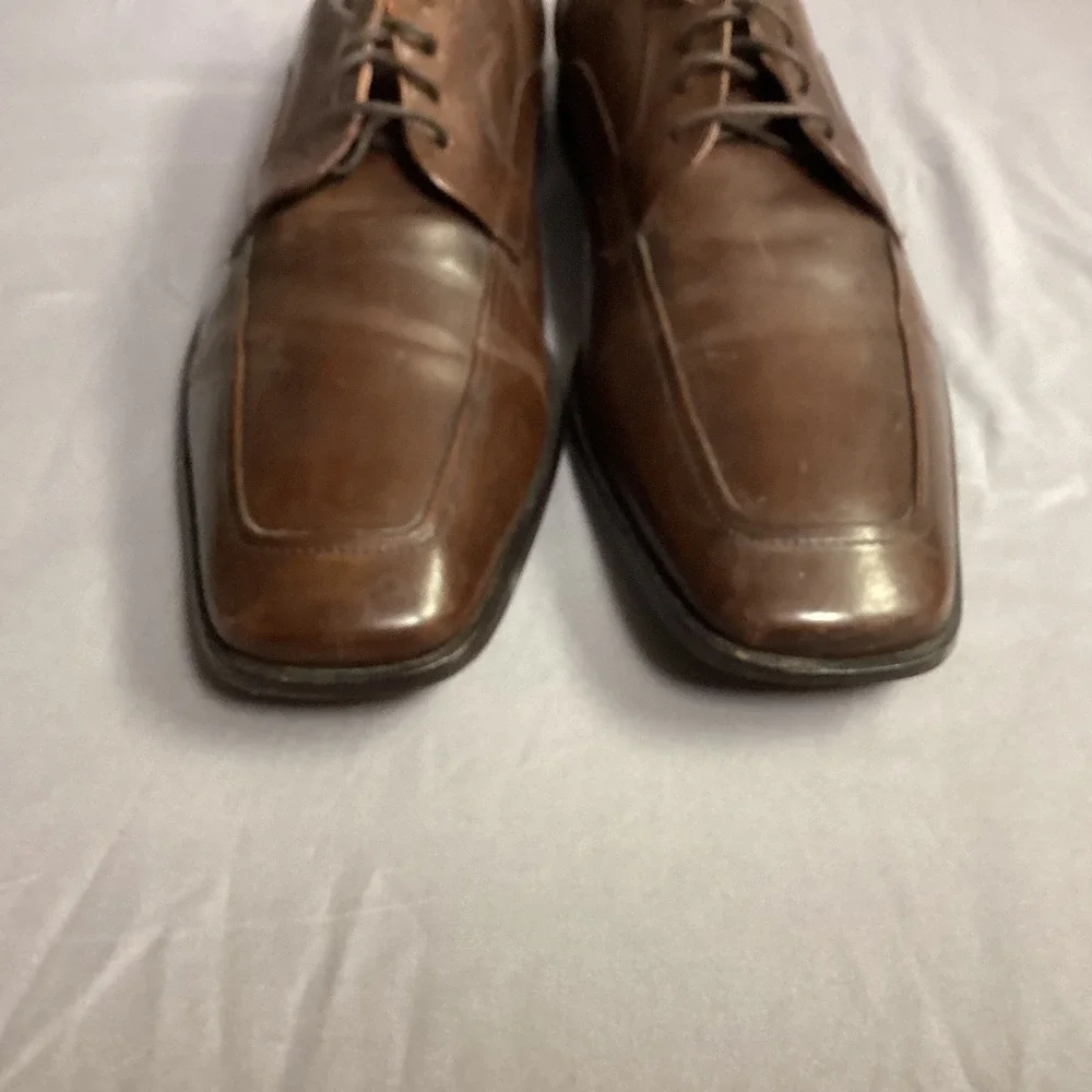 Florsheim Brown Leather Dress Shoes Square Toe‎ Oxfords Lace Up 9.5 D